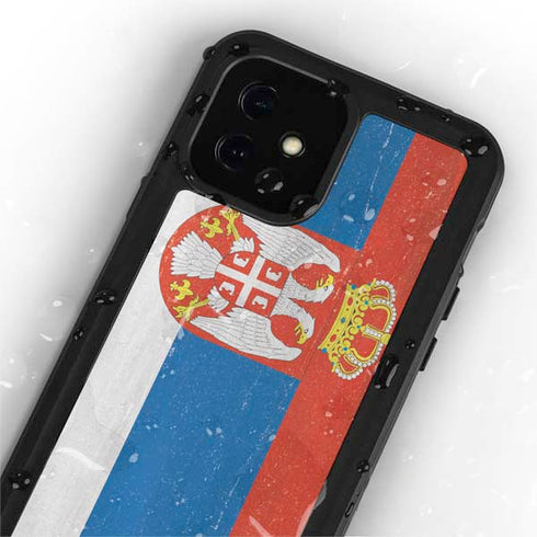 Serbia Flag Distressed iPhone 12 Mini Waterproof Case